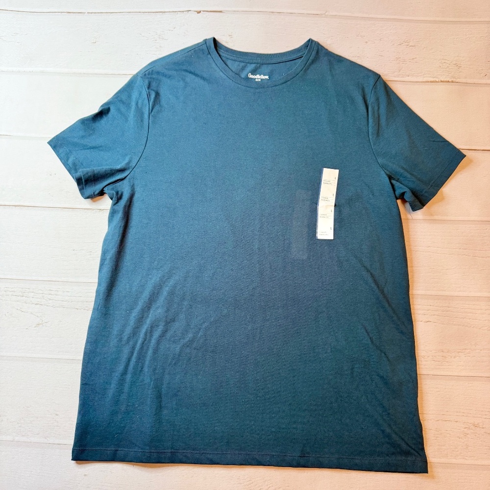 New - Goodfellow & Co - Men’s Dark Teal Short Sleeve Shirt - Size Large.